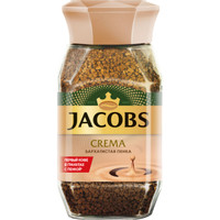 Кофе Jacobs Crema Бархатистая пенка натуральный растворимый сублимированный, 95г