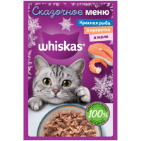 Влажный корм для кошек Whiskas Сказочное Меню Красная рыба и креветка, 75г