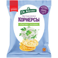 Хлебцы Dr.Korner Корнерсы рисовые сметана и зелень, 40г