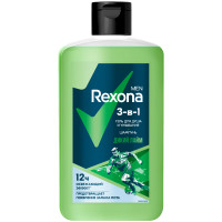 Гель Rexona Men Дикий лайм 3 в 1 для душа и шампунь, 490мл