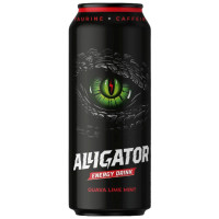 Энергетический напиток газированный Alligator Guava Lime Mint безалкогольный, 450мл