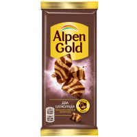 Шоколад Alpen Gold из темного и белого шоколада, 80г