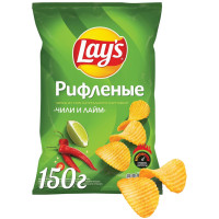 Чипсы Lay's Рифленые Чили-Лайм, 150г