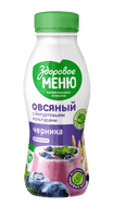Напиток овсяный Здоровое Меню Черника с йогуртовыми культурами и пробиотиками, 250мл
