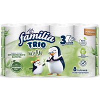 Туалетная бумага Familia Trio 3 слоя, 8шт