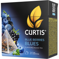 Чай Curtis Blue Berries blues чёрный чёрная смородина-ежевика-черника-василёк в пирамидках, 20х1.8г