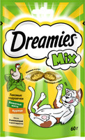 Лакомство Dreamies Mix для взрослых кошек с мятой и курицей, 60г