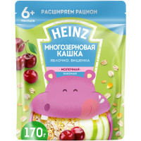 Каша Heinz Лакомая многозерновая яблоко-вишенка с 6 месяцев, 170г