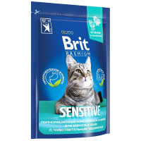 Корм Brit Premium Cat Sensitive с ягненком и индейкой сухой для взрослых кошек, 800г