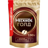 Кофе Nescafé Gold натуральный растворимый с добавлением молотого, 190г