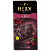 Тёмный шоколад Heidi с кусочками клюквы, 80г