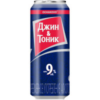 Напиток слабоалкогольный Очаково Джин-тоник 9%, 450мл