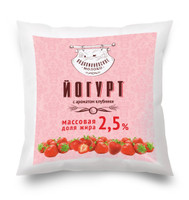 Йогурт Подовинновское Молоко клубника 2.5%, 500мл