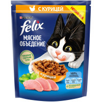 Корм Felix Purina Мясное объедение с курицей для взрослых кошек, 200г