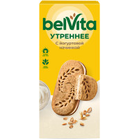 Печенье Belvita Утреннее злаки-йогуртовая начинка, 253г
