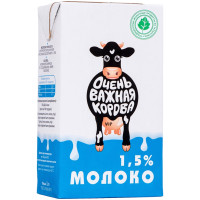 Молоко Очень Важная Корова ультрапастеризованное 1.5%, 1л