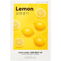 Маска Missha Airy Fit Sheet Mask Lemon для лица освежающая с экстрактом лимона для тусклой кожи, 20мл