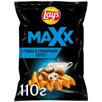 Чипсы Lays Maxx из натурального картофеля со вкусом грибов в сливочном соусе, 110г
