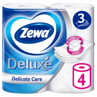 Туалетная бумага Zewa Deluxe белая 3 слоя, 4шт