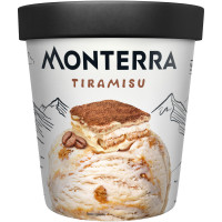 Мороженое пломбир Monterra Tiramisu с сыром маскарпоне и кусочками печенья Тирамису 14%, 277г