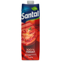 Сок Santal томатный с мякотью восстановленный с солью, 1л