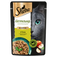 Корм для взрослых коше Sheba к с уткой и добавлением яблок полнорационный, 75г