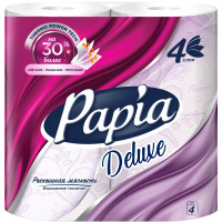 Туалетная бумага Papia Deluxe белая 4 слоя, 4шт