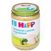 Пюре Hipp брокколи с рисом и кроликом с 8 месяцев, 190г