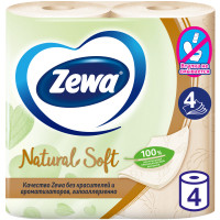 Бумага туалетная Zewa Natural Soft 4шт 4 слоя