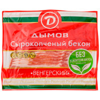 Бекон Дымов Венгерский сырокопчёный нарезка, 200г Бекон Дымов Венгерский сырокопчёный нарезка, 200г