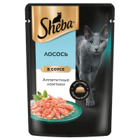 Влажный корм Sheba для кошек Ломтики в соусе с лососем, 75г