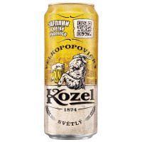 Пиво Velkopopovicky Kozel светлое 4%, 450мл