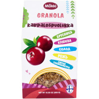 Гранола Mokki Granola Karpalo&Puolukka Брусника-Клюква зерновая хрустящая, 300г