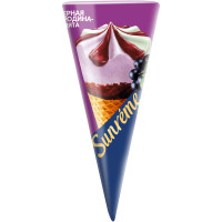Мороженое Sunreme Чёрная Смородина-Мята в глазированном вафельном рожке 7%, 78г