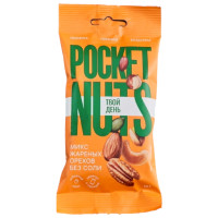 Микс орехов Pocketnuts жареных без соли, 50г