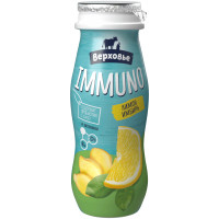 Продукт кисломолочный Верховье Иммуно с лимоном и имбирем 2%, 90мл