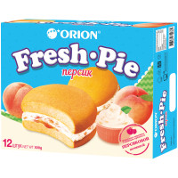 Пирожное Orion Fresh Pie бисквитное с персиковой начинкой, 300г