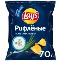 Чипсы картофельные Lays со вкусом сметаны и лука, 70г