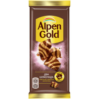 Шоколад Alpen Gold Два шоколада тёмный и белый, 85г