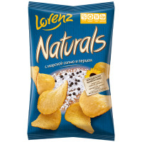 Чипсы картофельные Lorenz Naturals с морской солью и перцем, 100г