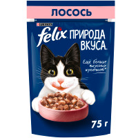 Влажный корм для кошек Felix Природа вкуса с лососем, 75г