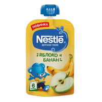 Пюре Nestle Яблоко и банан с 6 месяцев, 90г