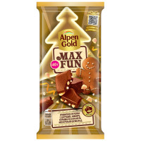 Шоколад молочный Alpen Gold Maxfun имбирное печенье-корица-карамель, 140г