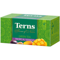 Чай Terns Tropical Mango с грушей и ароматом манго и маракуйи зелёный, 25х1,8г