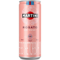 Винный напиток Martini Rosato газированный розовый полусухой ж/б 250мл, 10%