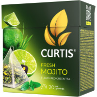 Чай Curtis Fresh Mojito зелёный ароматизированный в пирамидках, 20х1.47г