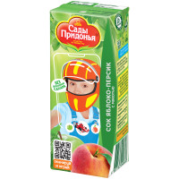 Сок Сады Придонья яблочно-персиковый с мякотью восстановленный, 200мл