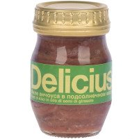 Анчоус Delicius филе в подсолнечном масле, 90г