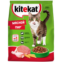 Сухой корм Kitekat полнорационный для взрослых кошек Мясной Пир, 350г