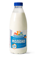 Молоко Село Домашкино питьевое пастеризованное 2.5%, 900мл